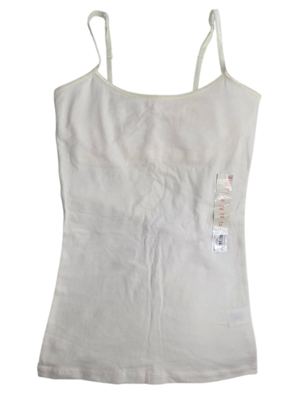SO Juniors Satin Trim Cami Tank Top Egret White - BNWT - XS